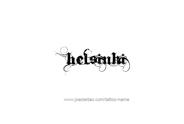 Tattoo Design City Name Helsinki