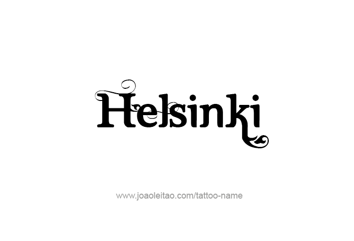 Tattoo Design City Name Helsinki