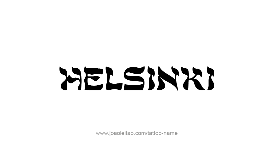 Tattoo Design City Name Helsinki