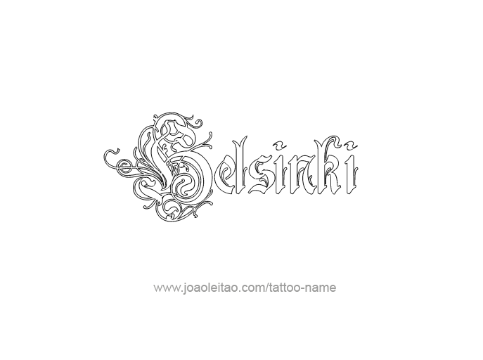 Tattoo Design City Name Helsinki