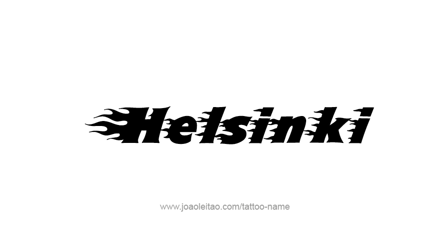 Tattoo Design City Name Helsinki