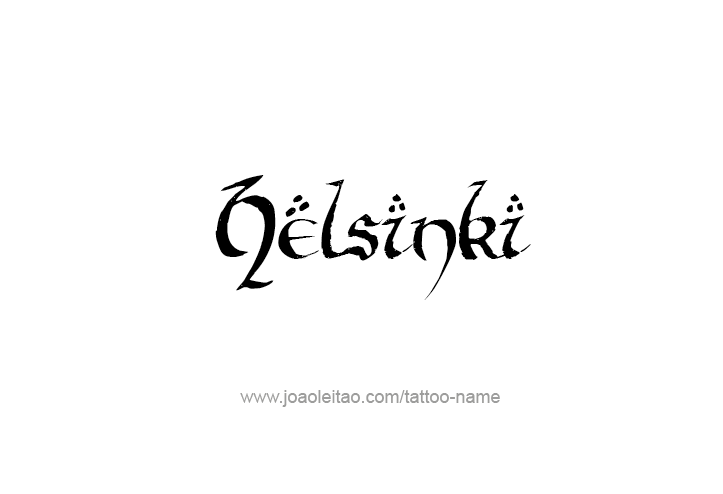 Tattoo Design City Name Helsinki