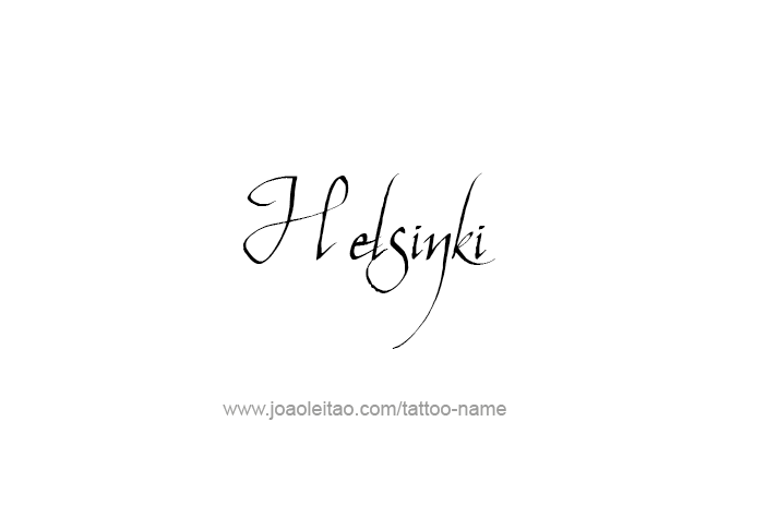 Tattoo Design City Name Helsinki