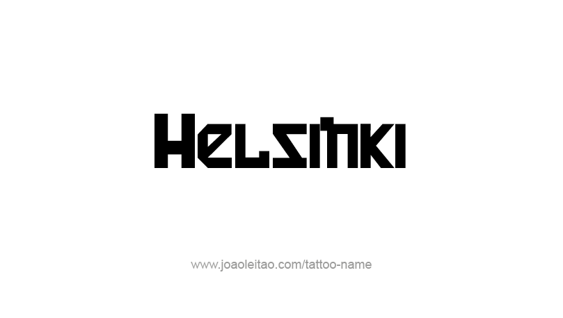 Tattoo Design City Name Helsinki