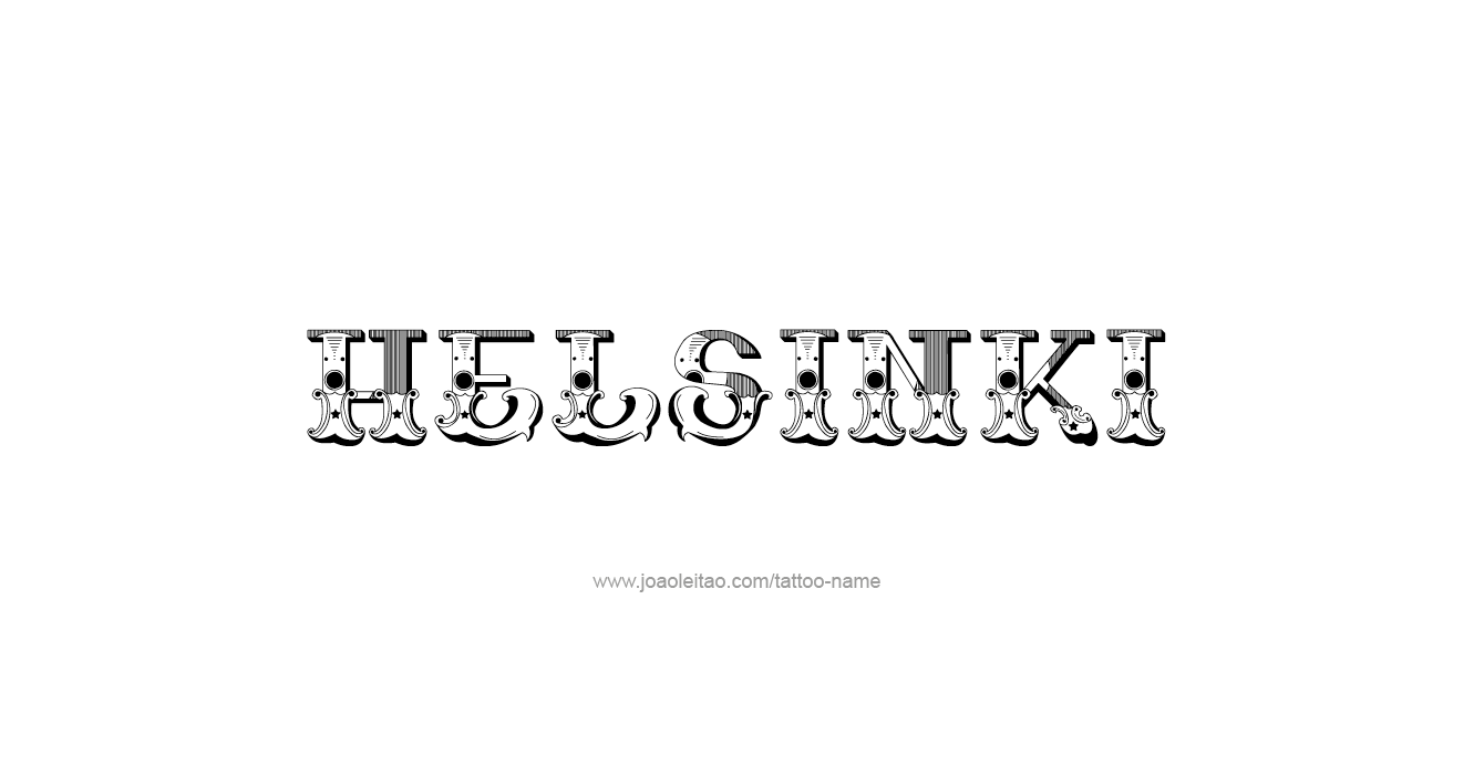 Tattoo Design City Name Helsinki