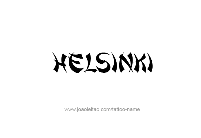 Tattoo Design City Name Helsinki