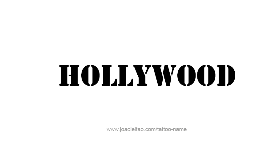 Tattoo Design City Name Hollywood