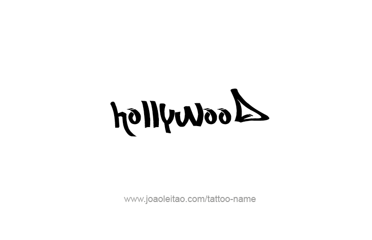 Tattoo Design City Name Hollywood