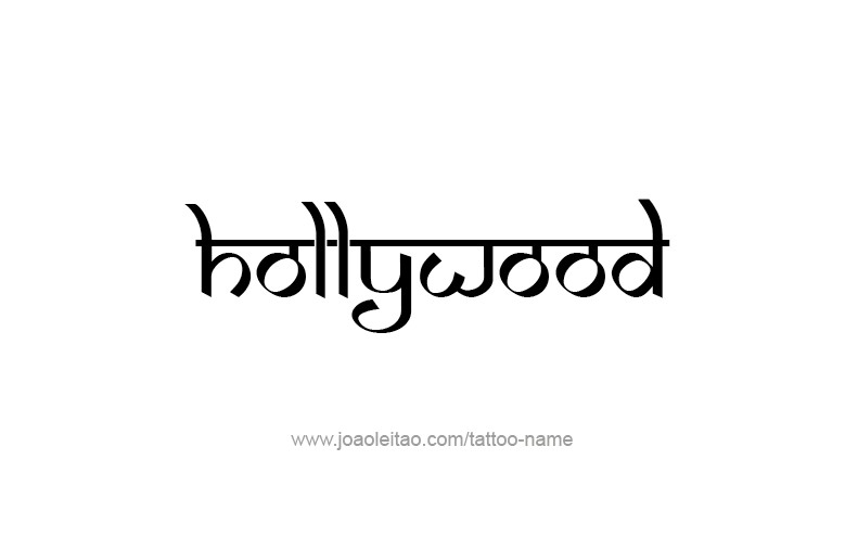 Tattoo Design City Name Hollywood