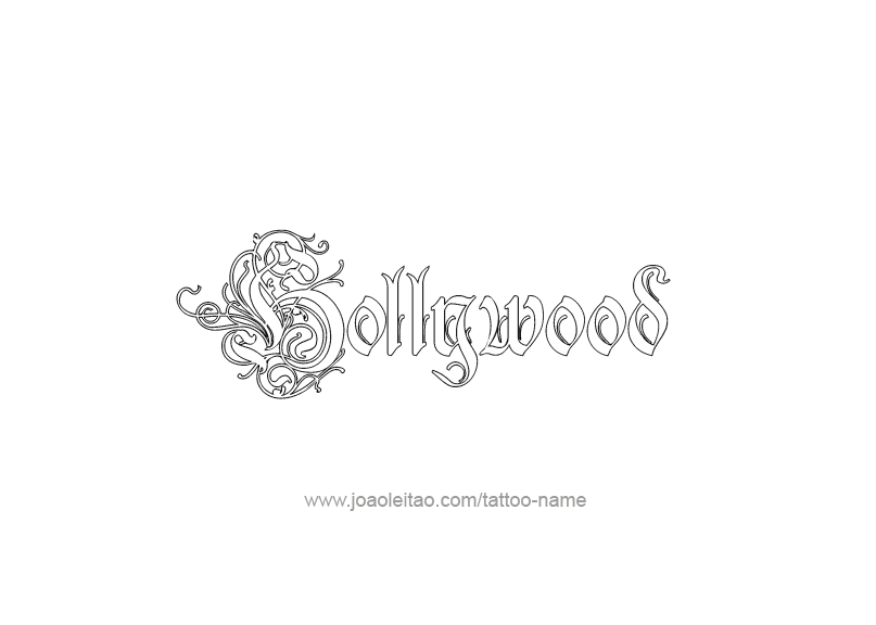 Tattoo Design City Name Hollywood