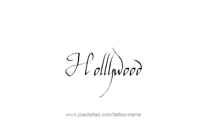 Tattoo Design City Name Hollywood