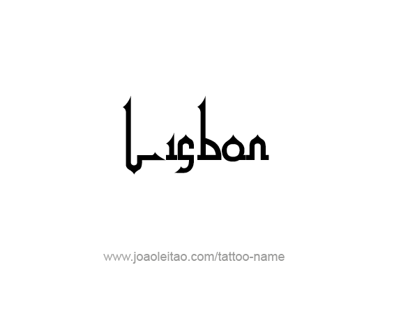 Tattoo Design City Name Lisbon