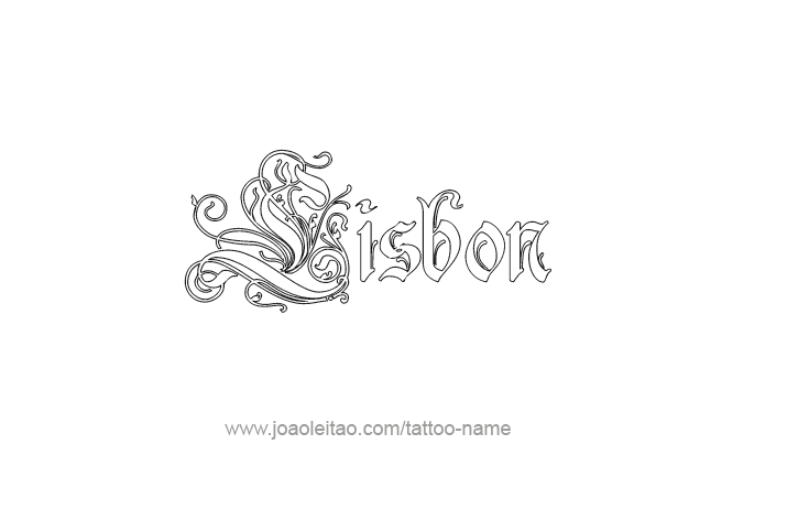 Tattoo Design City Name Lisbon