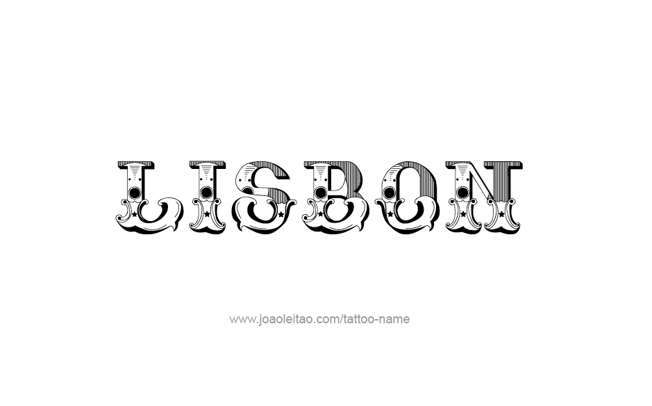 Tattoo Design City Name Lisbon