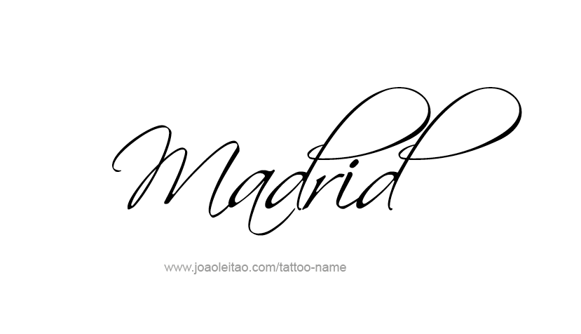 Tattoo Design City Name Madrid