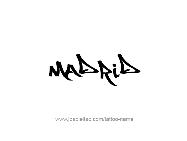 Tattoo Design City Name Madrid