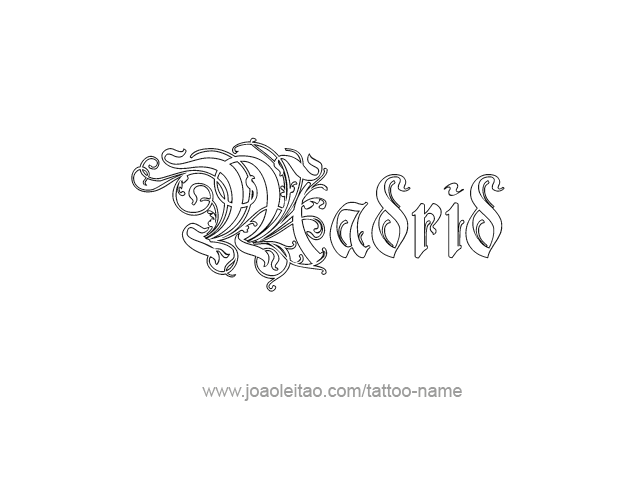 Tattoo Design City Name Madrid