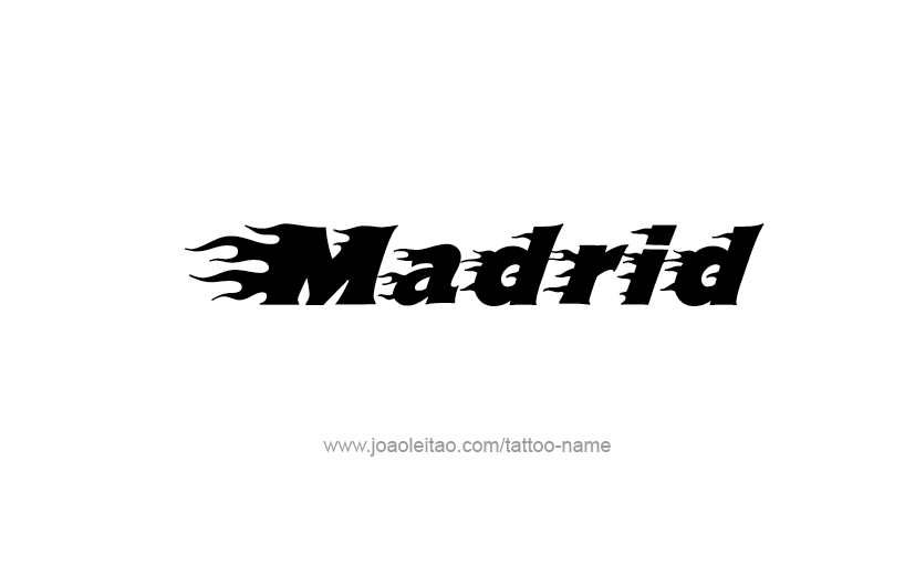 Tattoo Design City Name Madrid