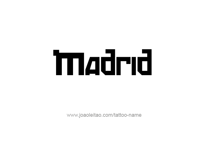 Tattoo Design City Name Madrid