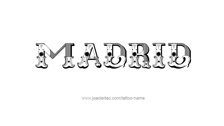 Tattoo Design City Name Madrid