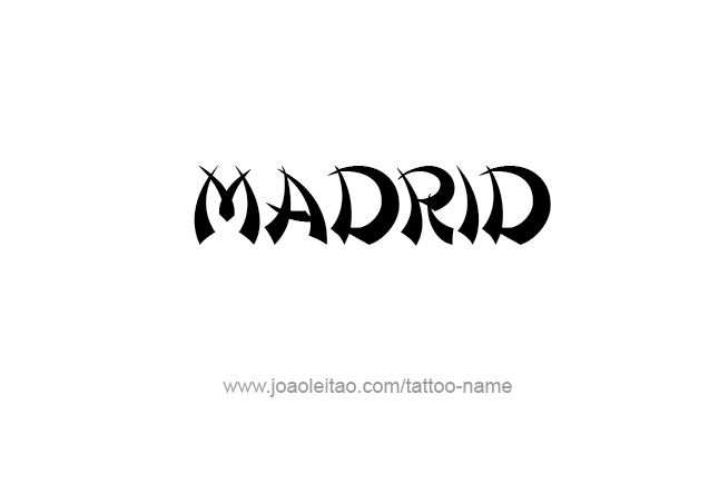 Tattoo Design City Name Madrid