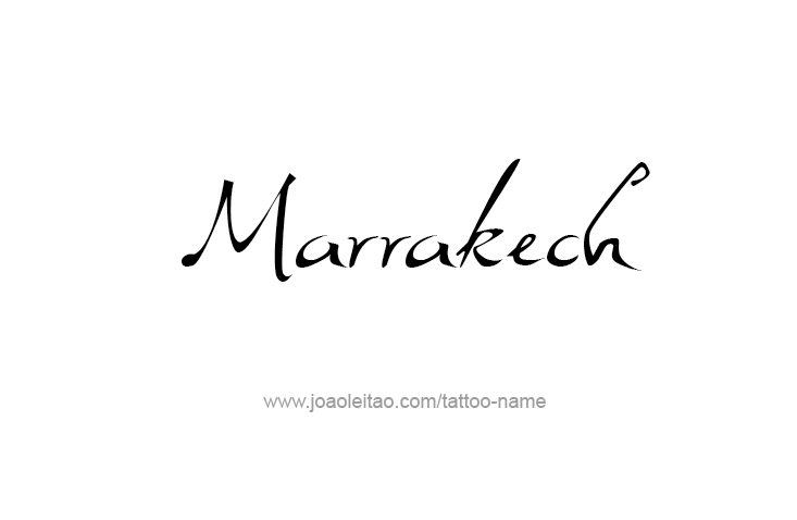 Tattoo Design City Name Marrakech