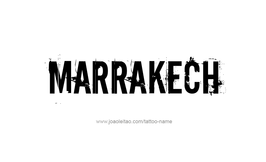 Tattoo Design City Name Marrakech