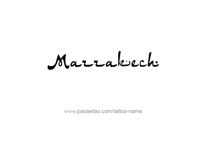 Tattoo Design City Name Marrakech