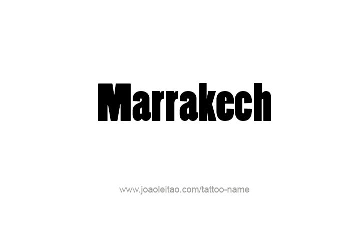 Tattoo Design City Name Marrakech