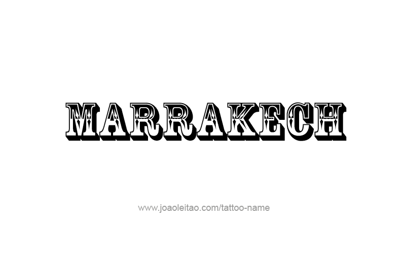 Tattoo Design City Name Marrakech