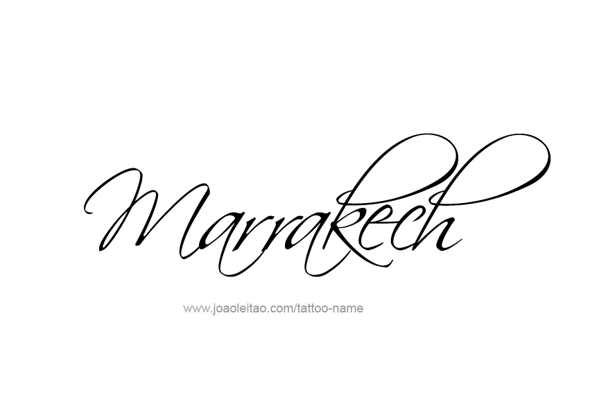 Tattoo Design City Name Marrakech