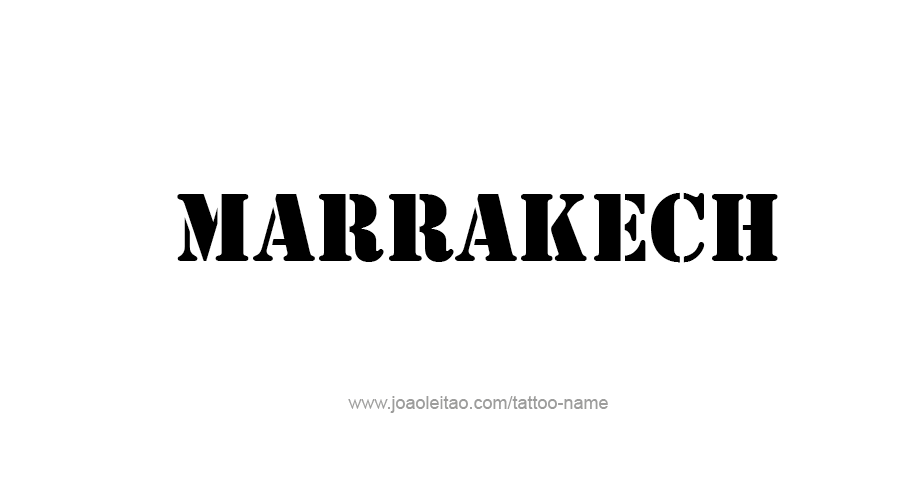 Tattoo Design City Name Marrakech