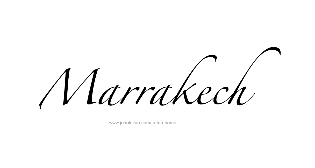 Tattoo Design City Name Marrakech