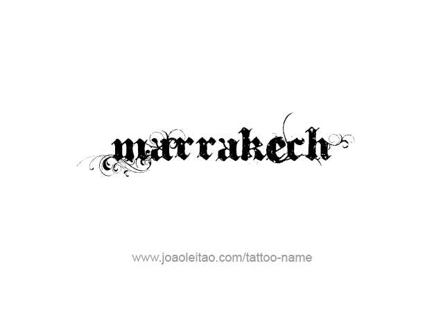 Tattoo Design City Name Marrakech