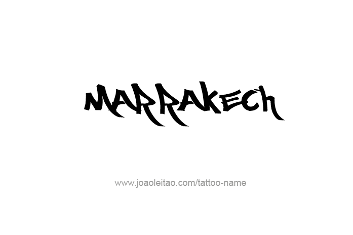 Tattoo Design City Name Marrakech