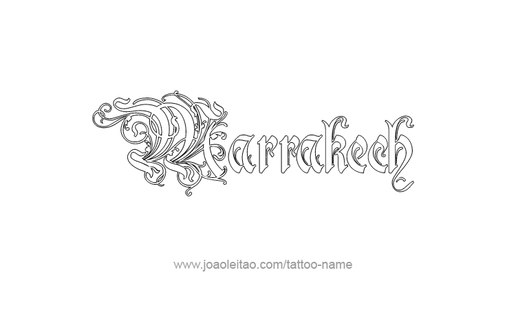 Tattoo Design City Name Marrakech