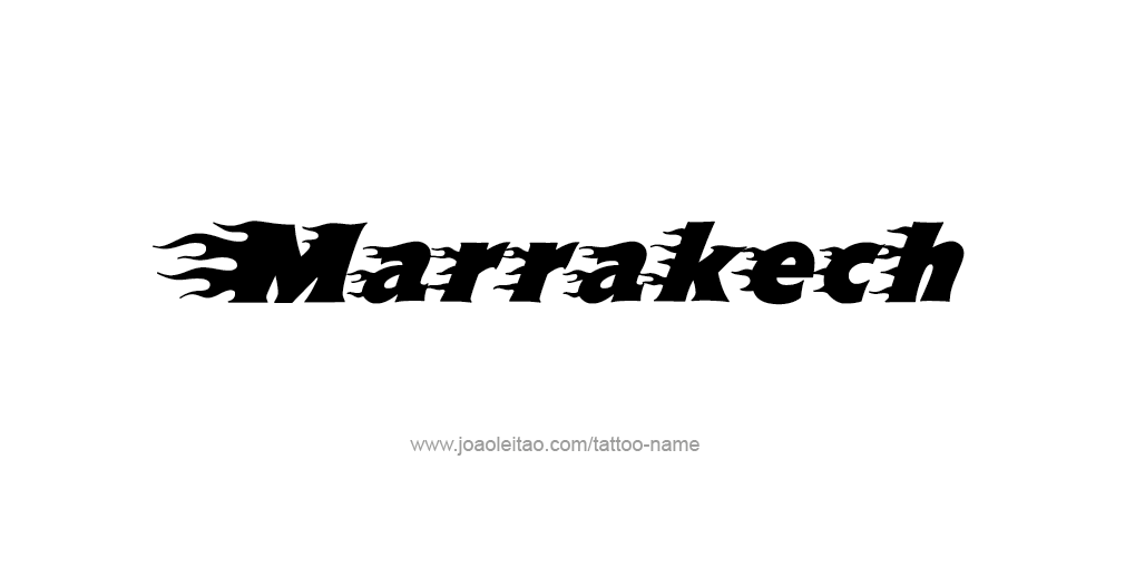 Tattoo Design City Name Marrakech