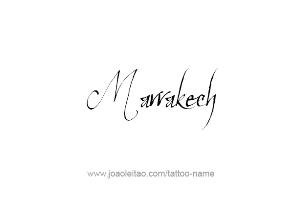 Tattoo Design City Name Marrakech