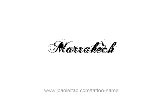 Tattoo Design City Name Marrakech