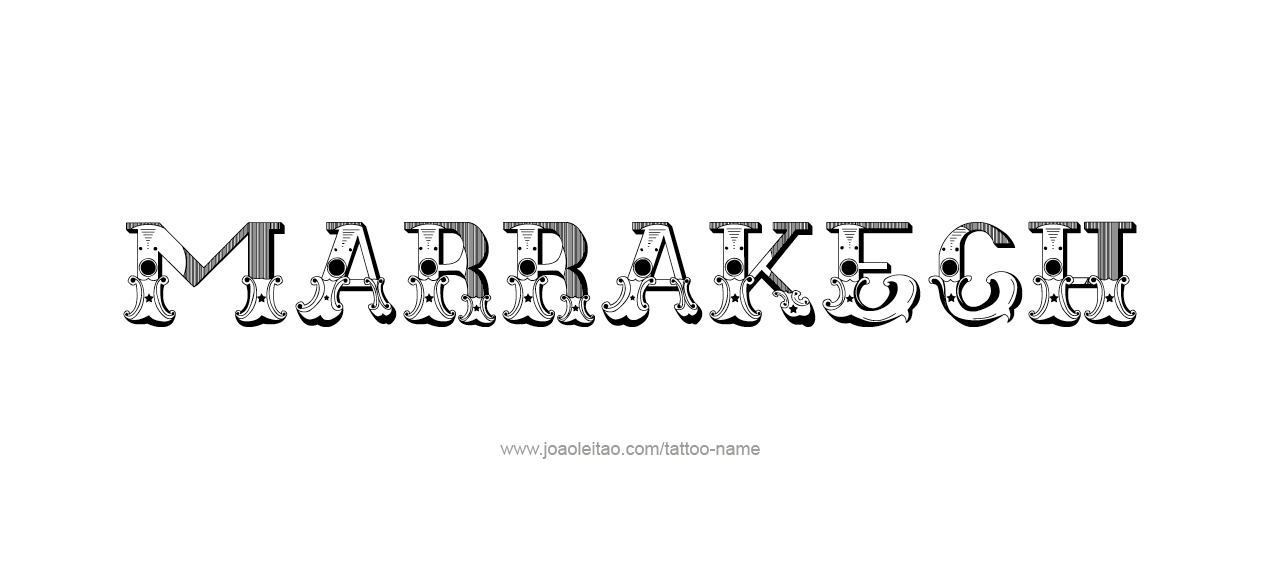 Tattoo Design City Name Marrakech