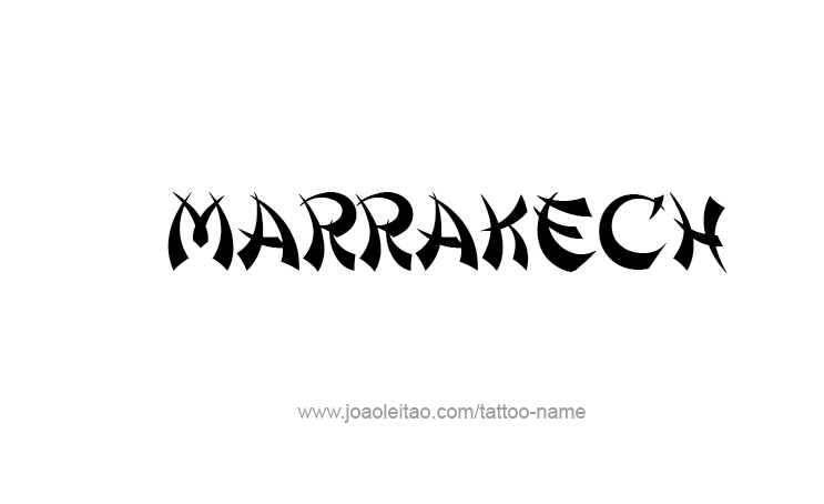 Tattoo Design City Name Marrakech