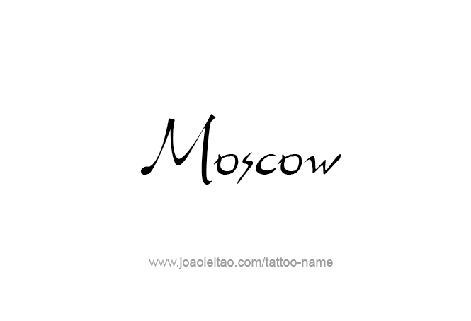 Tattoo Design City Name Moscow