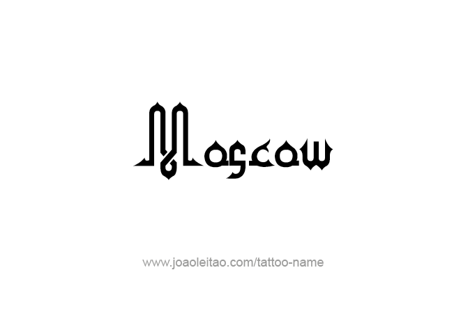 Tattoo Design City Name Moscow