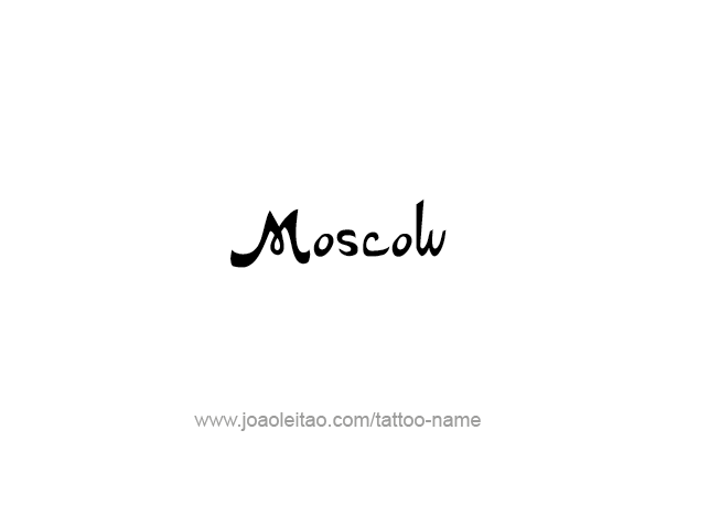 Tattoo Design City Name Moscow