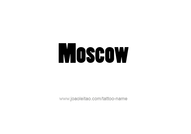 Tattoo Design City Name Moscow