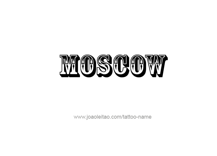 Tattoo Design City Name Moscow