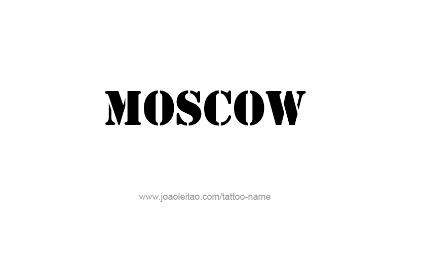 Tattoo Design City Name Moscow