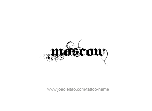 Tattoo Design City Name Moscow