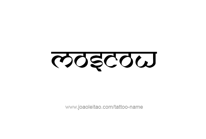 Tattoo Design City Name Moscow