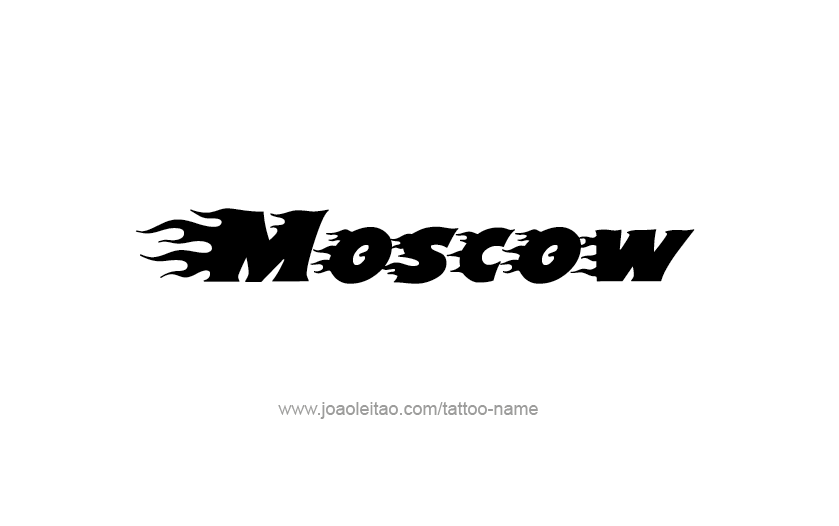 Tattoo Design City Name Moscow